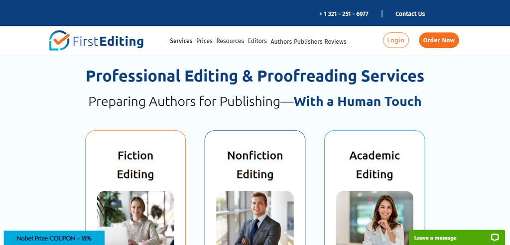 First Editing professional book editing services for authors.