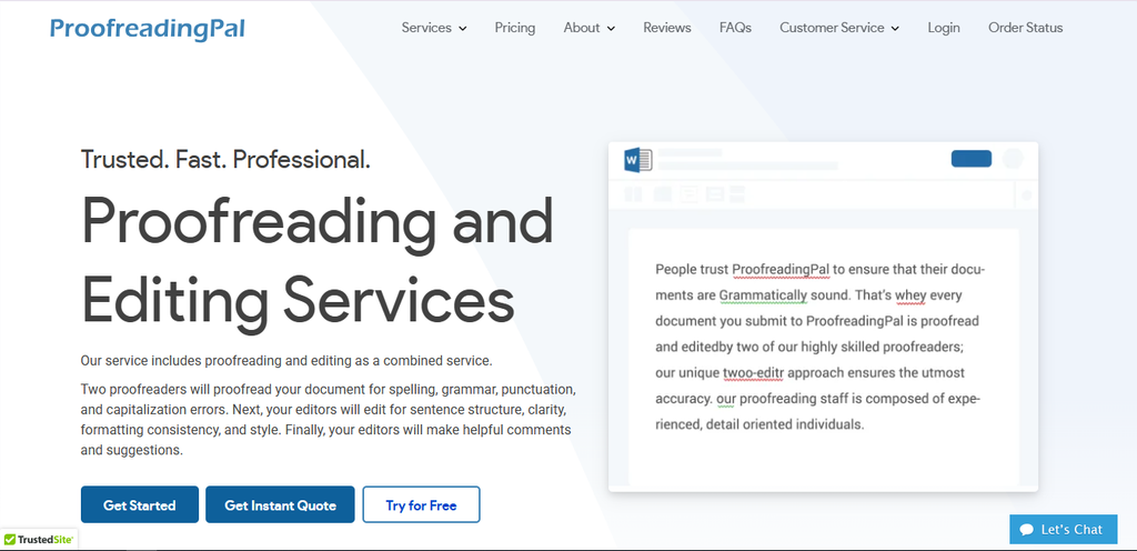 ProofreadingPal professional proofreading and editing services.