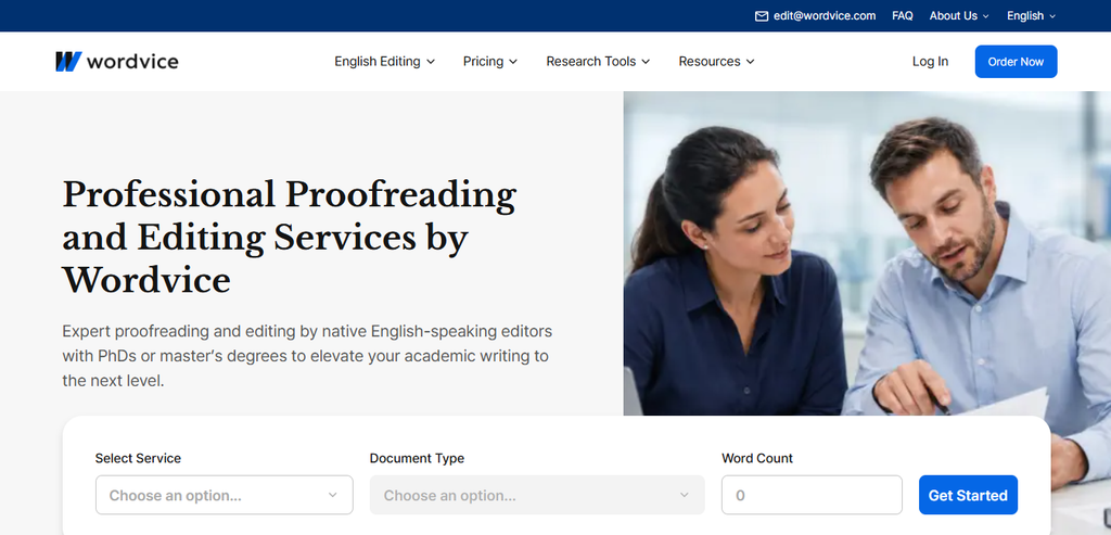 Wordvice book editing and proofreading services for authors.